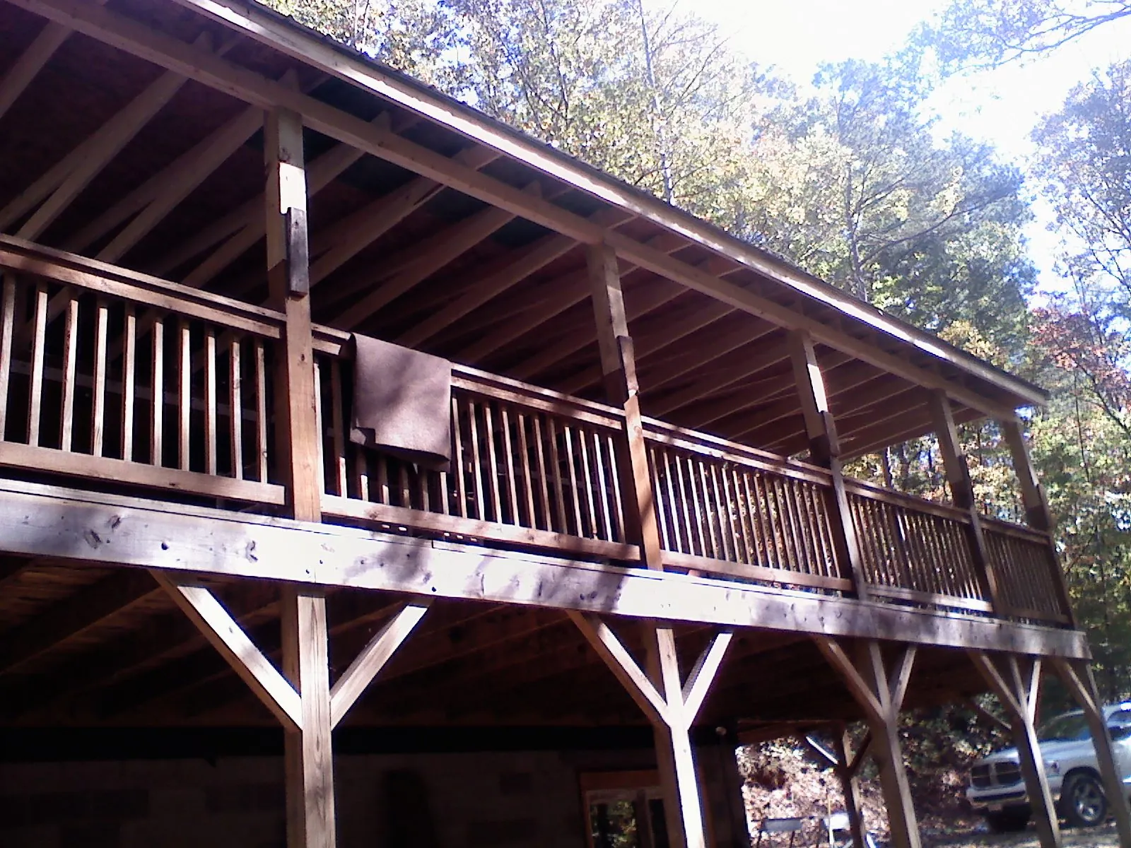 Timber framing under a new elevated porch and deck — Roof Leak Repair in Enon Valley by Roofing Brothers